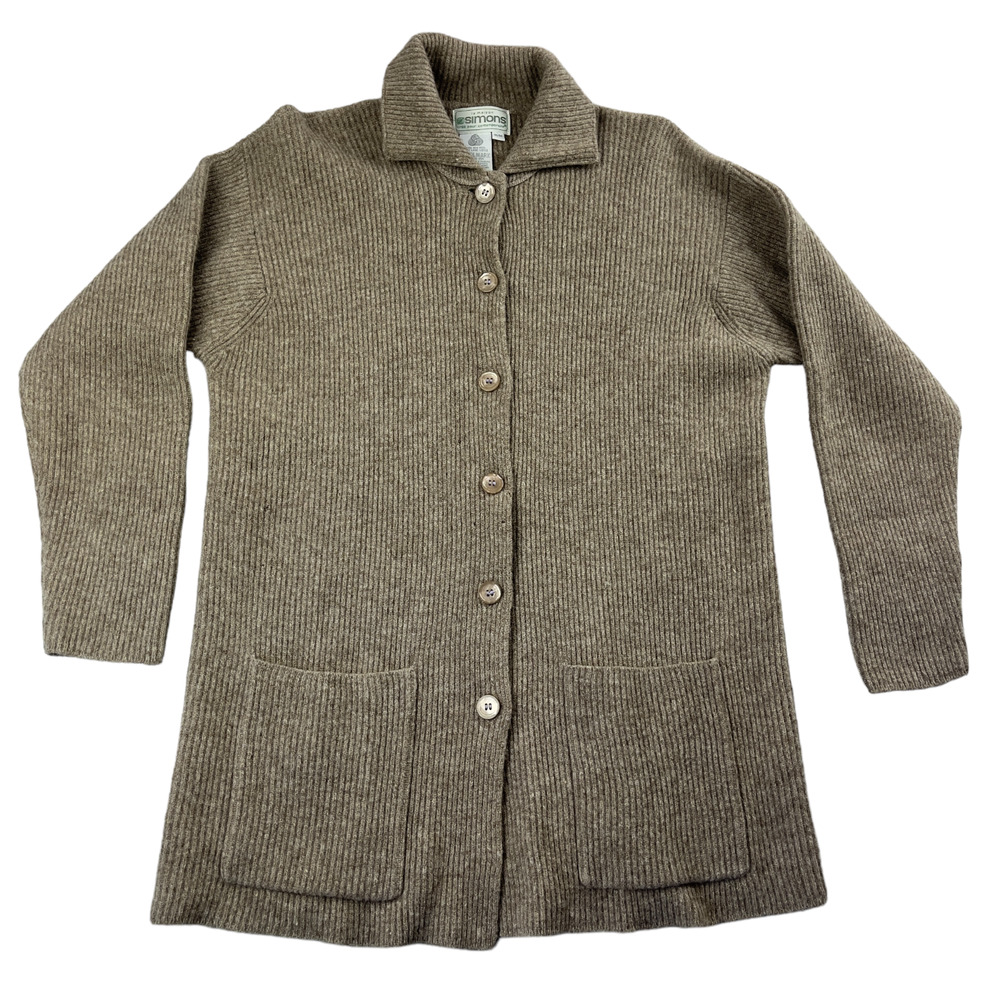 La Maison Woolmark 100% Wool Simons Sweater Cardigan (DAMAGED)‎ Medium Vintage